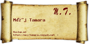 Máj Tamara névjegykártya
